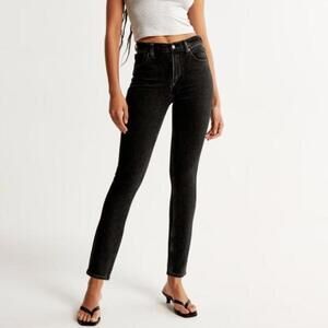 Abercrombie & Fitch High Rise Skinny Jeans Black Size 27 Short Ankle Cropped